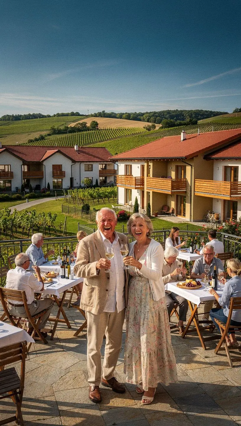 Muž cvičí na zahradě, obklopený květinami a zelení.